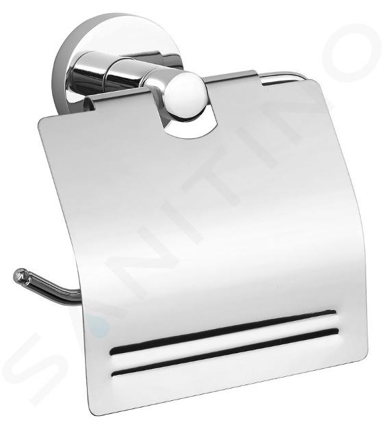 Aqualine Samba - Porte-rouleau toilette avec couvercle, chrome SB107