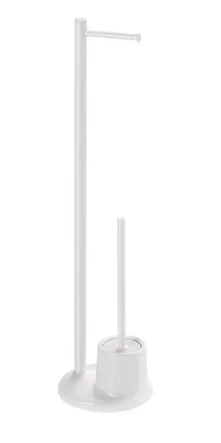 Aqualine White Line - Поставка с поставка за тоалетна хартия и тоалетна четка, бяла MM32