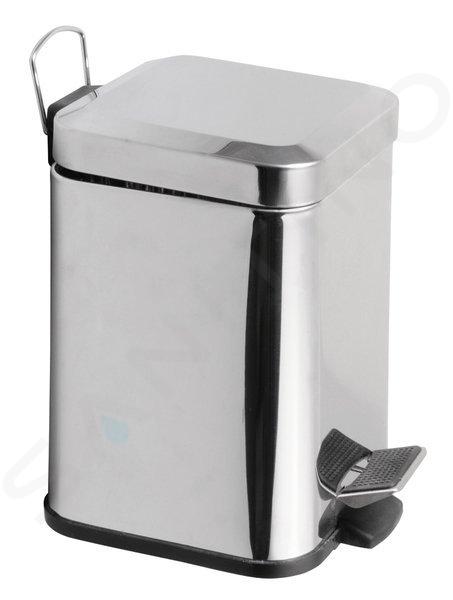 Aqualine Simple Line - Cubo de basura cuadrado 3l, acero inoxidable pulido GAQ003