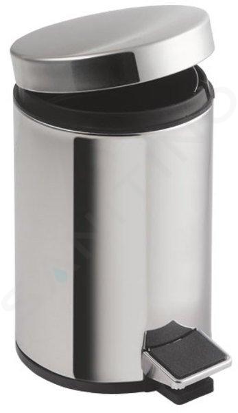 Aqualine Simple Line - Cestino per rifiuti 12 L, acciaio inox lucido 27112