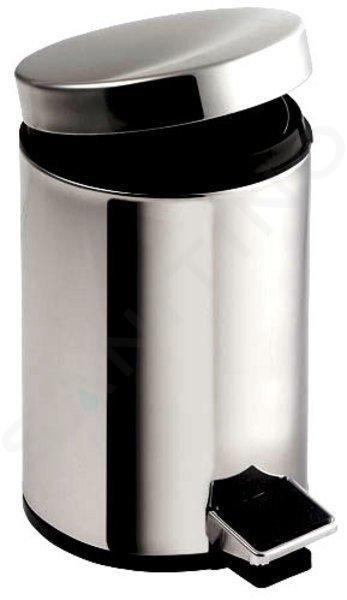 Aqualine Simple Line - Cestino per rifiuti 5 L, acciaio inox lucido 27105