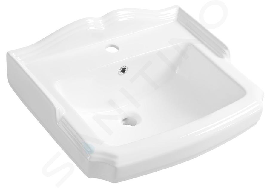 Aqualine Antik - Lavoar 58x47 cm, cu 1 orificiu pentru baterie, alb AK102