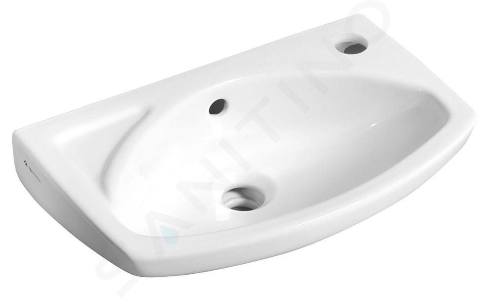 Aqualine Small - Umývadielko, 45x28 cm, s prepadom, s otvorom na batériu, biela 91451