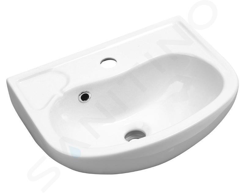 Aqualine Small - Lave-mains 450x350 mm, avec 1 trou, blanc 10TP71045