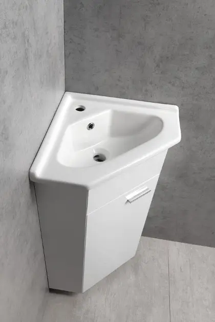 Lavabo Cerámica Aqua Bagno - 40 Cm Negro, Sin Orificio Grifo, Moderno