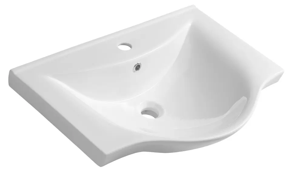 Aqualine Zara - Мебелен умивалник 65х46 см, с преливник, отвор за смесител, бял 10065