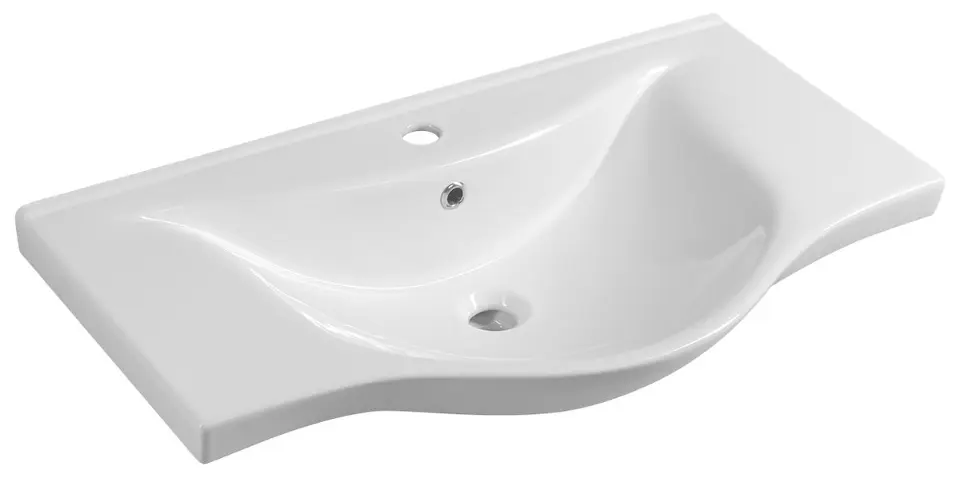 Aqualine Zara - Мивка, 80x46 cm, с преливник, отвор за смесител, бяла 10080