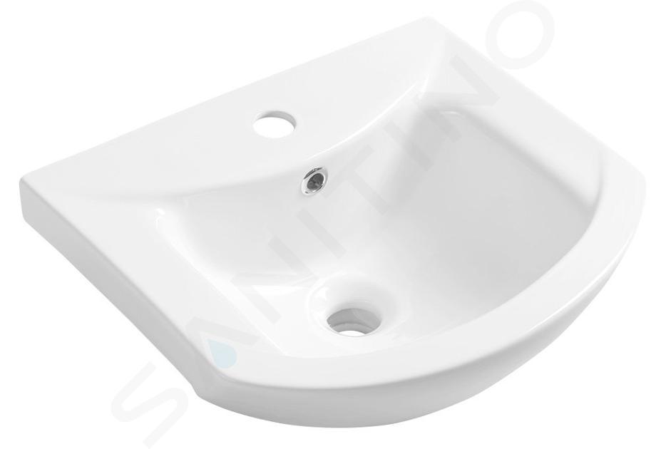 Aqualine Zero - Meuble lavabo 455x400 mm, 1 point d'amorçage, blanc 6045