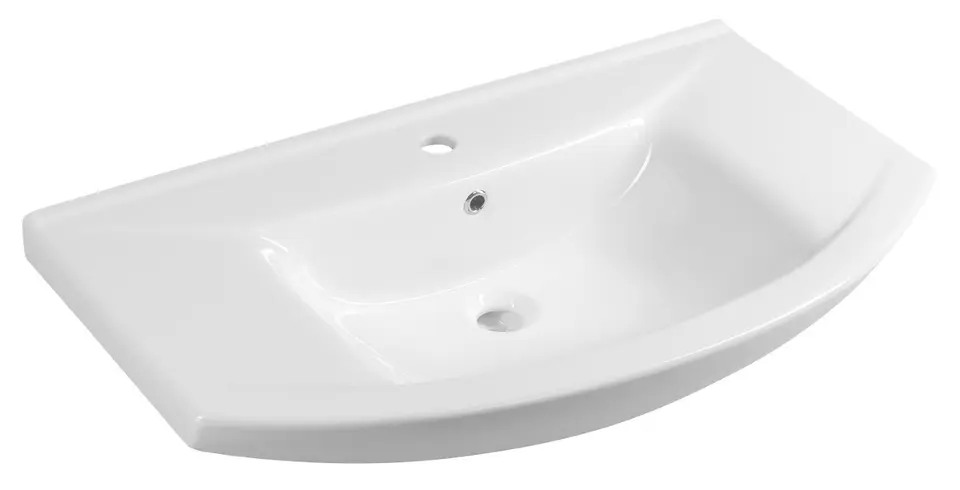 Aqualine Zero - Håndvask til indbygning 86 x 50 cm, med overløb, hul til vandhane, hvid 6085