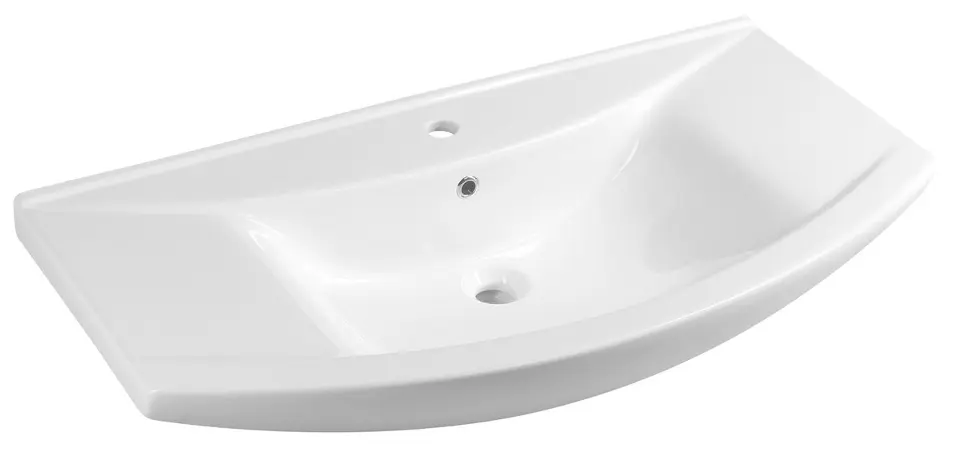 Aqualine Zero - Kalustepesuallas 97 x 51 cm, ylivuotoaukolla, hanan reikä, valkoinen 6095