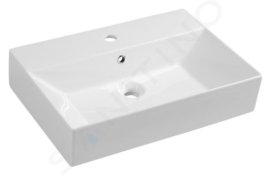 Aqualine Sistema - Lavabo 600x420 mm, avec trop-plein, blanc 10SF50060