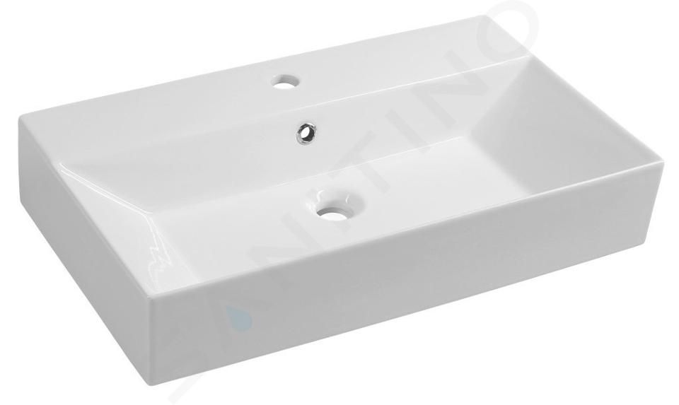 Aqualine Sistema - Lavabo 700x420 mm, foro per il miscelatore, bianco 10SF50070