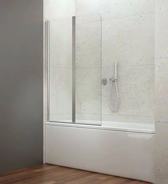 Aqualine Wila - Vaňová zástena skladacia, 90x140 cm, lesklý hliník/číre sklo AQ5742