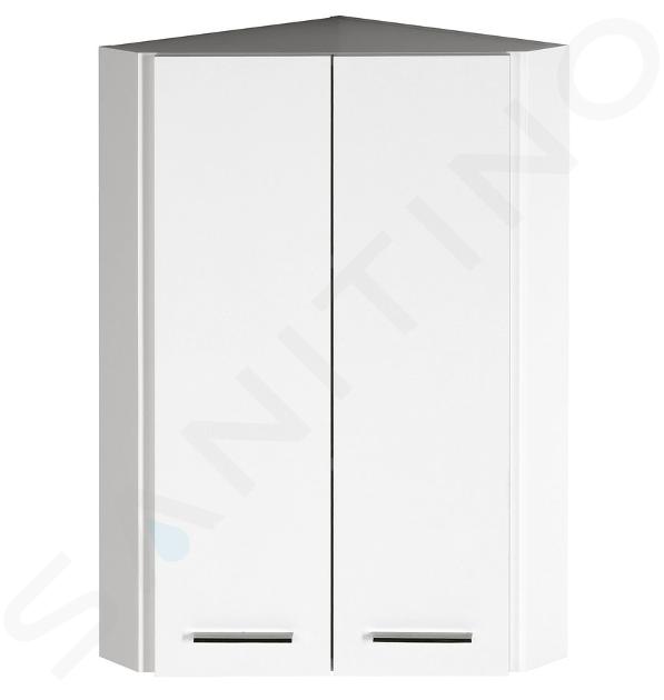 Aqualine Zoja - Armoire suspendue d'angle 350x760x350 mm, 1 porte, blanc 50331