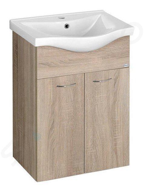 Aqualine Keramia Fresh - Waschtischunterschrank 511x740x340 mm, Eiche platin 50058