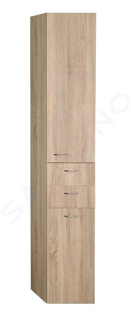 Aqualine Keramia Fresh - Vysoká skříňka ZOJA s košem, 350x1840x290 mm, dub platin 51232