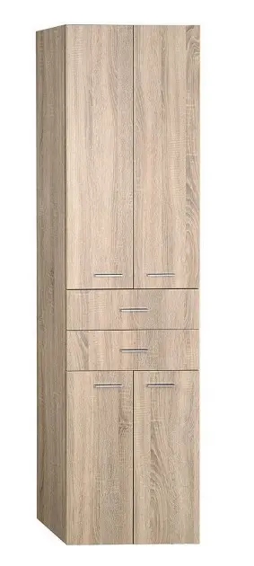 Aqualine Keramia Fresh - ZOJA visoki ormar s ladicama, 50x184x29 cm, hrast platina 51296