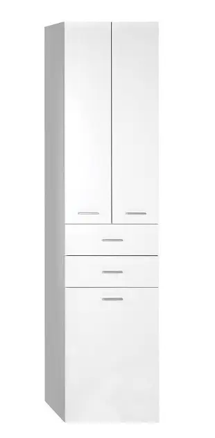 Aqualine Zoja - Korkea kaappi Keramia Fresh pyykkikorilla, 50x184x29 cm, valkoinen 51293