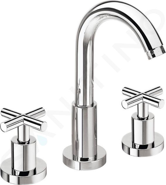 Sapho Reitano Rubinetteria Axia - Miscelatore lavabo, installazione a 3 fori, senza scarico, cromato 502/S