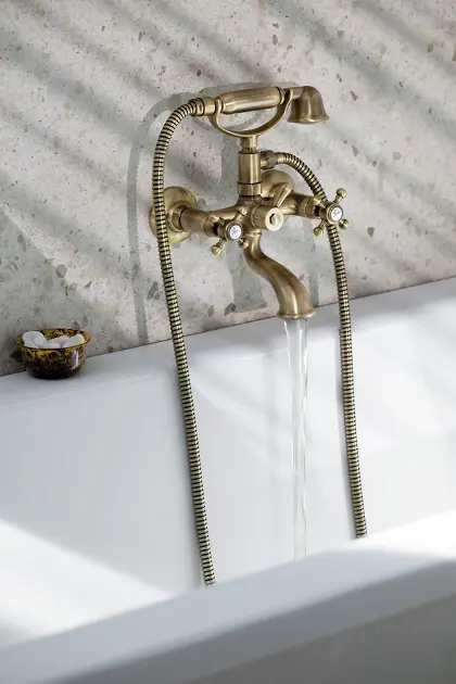 Rubinetto Per Vasca Da Bagno Con Doccetta A 5 Funzioni, Rubinetto Per Vasca Da Bagno Cromato BONADE Con Supporto Da Parete E Tubo Doccia Da 150 Cm Per Doccia Da Bagno - Foto 6