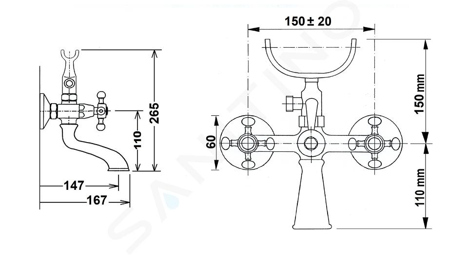 Sapho Reitano Rubinetteria Antea - Miscelatore per vasca da bagno, con  accessori, color cromo/oro 3012