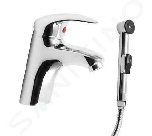 Sapho Rubinetti non miscelatori - Rubinetto a parete con doccetta bidet,  rotondo, nero opaco SG107NE