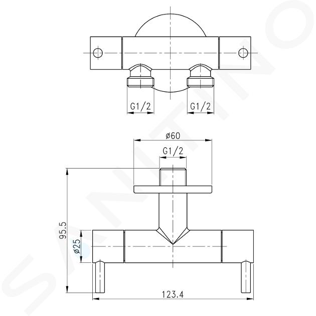 Sapho Bidet - Douchette de bidet avec robinet double pour raccord d'eau  réservoir, chrome 1209-04