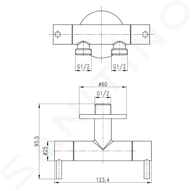 Sapho Bidet - Douchette de bidet avec robinet double pour raccord d'eau  réservoir, chrome 1209-04