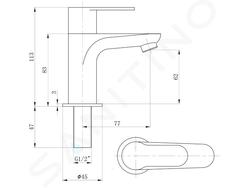 Sapho Small - Robinet de lavabo pour eau froide, chrome SM23