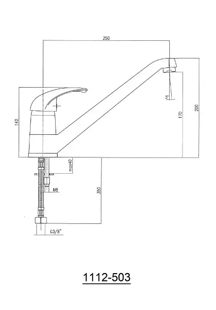Sapho Axus - Stojánková dřezová baterie, chrom mat/chrom 1112-503 