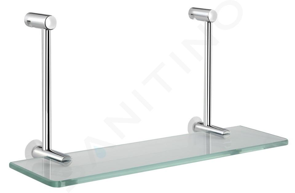 Sapho Circle - Etagère suspendue pour paroi de douche 400x180x128 mm, verre/chrome 1301-15