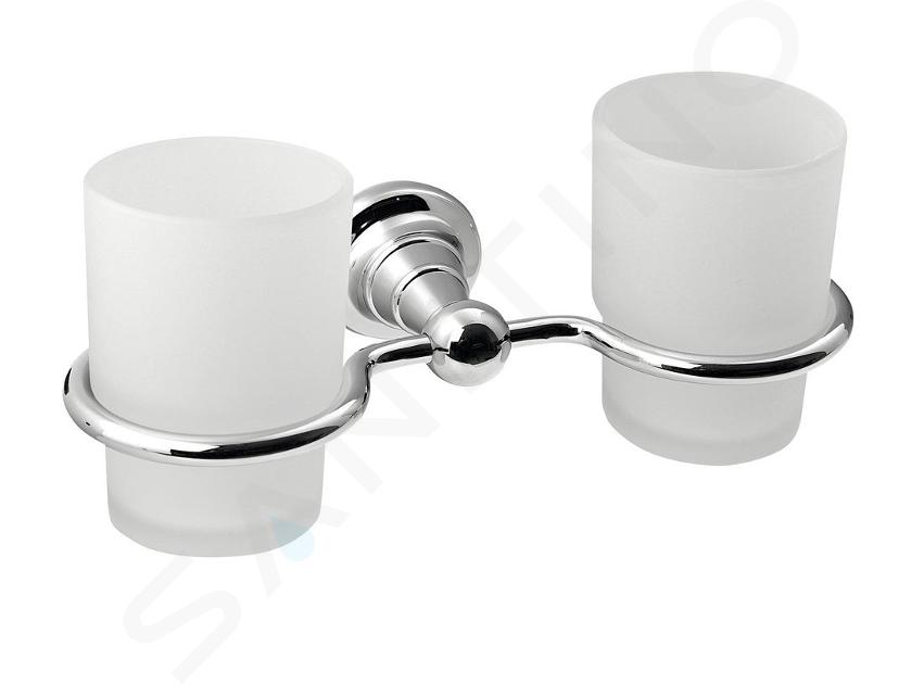 Sapho Diamond - Suport pentru 2 pahare, crom/sticlă mată 1317-05