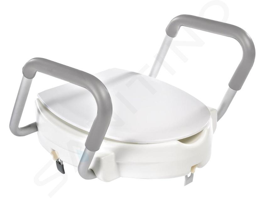 Sapho Asientos de WC Ridder - Asiento de WC elevado 100 mm, con agarraderos, blanco A0072001