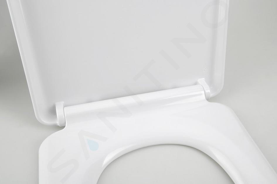 Copriwater in Duroplast Sedile Copri WC Chiusura Ammortizzata Soft Close  Antibatterico Bianco