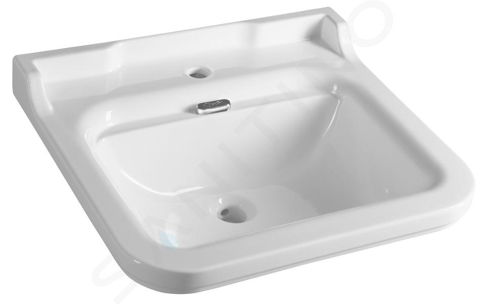 Sapho Kerasan Waldorf - Lavabo 600x550 mm, con troppopieno, foro per miscelatore, bianco 4140K1