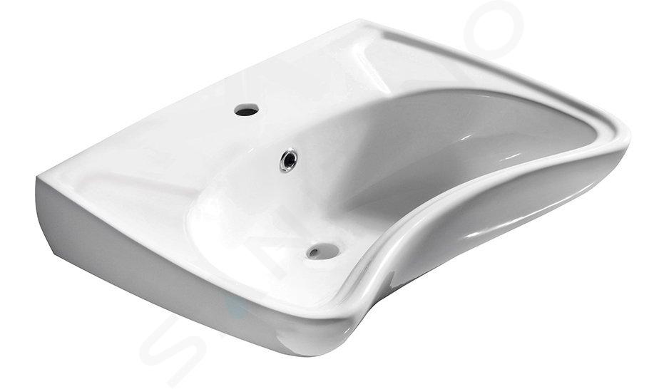 Sapho Disabled - Lavabo  59x45,5 cm, para personas discapacitadas, 1 agujero para grifo, blanco 10TP60060