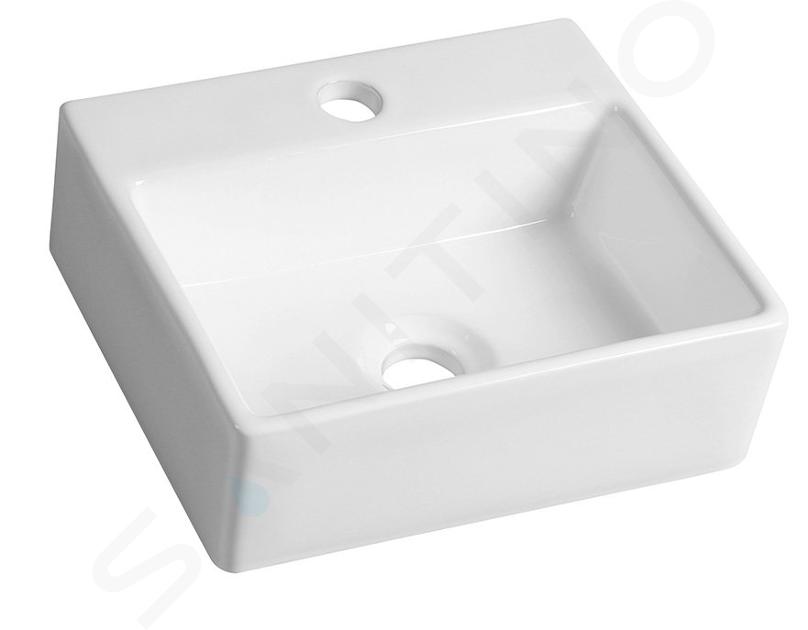 Sapho Small - Lave-mains GIULIA, 335x290 mm, avec un trou pour robinet, blanc BH7002