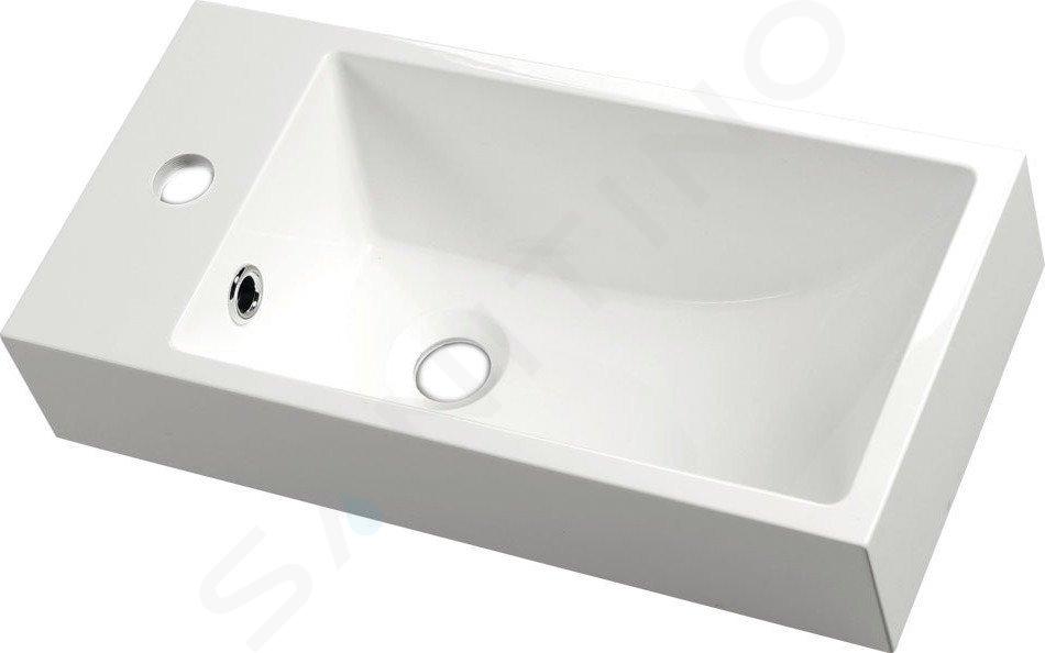 Sapho Small - Lavoar Ariana 50x10x25 cm, bateria în stânga, alb SM012