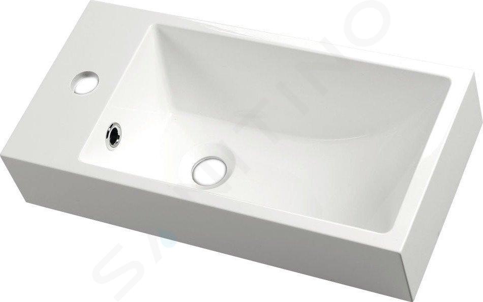 Sapho Small - Lavabo Ariana 500x100x250 mm, robinet à gauche, blanc SM012