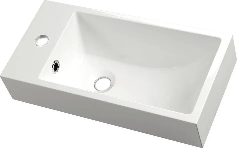 Sapho Small - Умивалник Ariana 50x10x25 см, смесител ляв, бял SM012