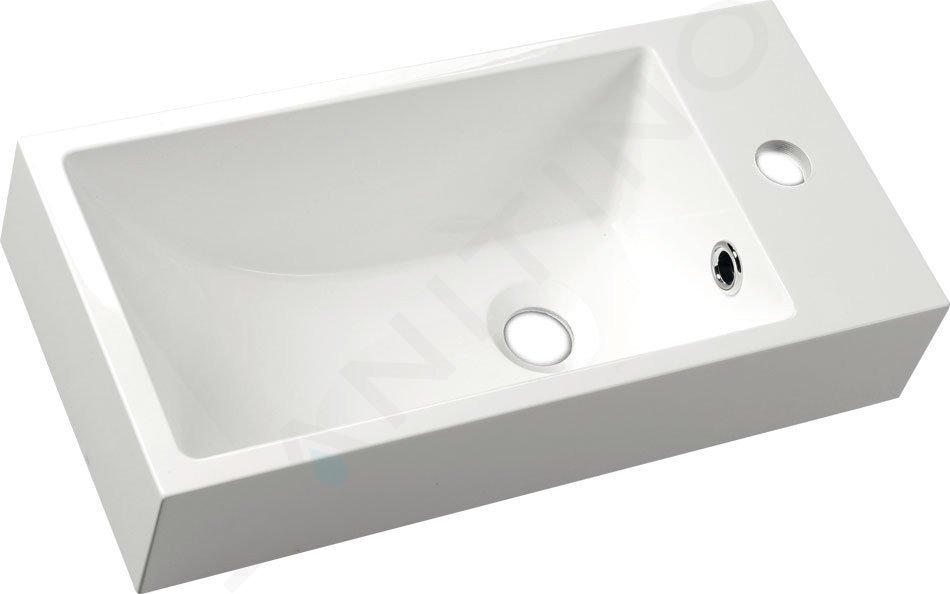 Sapho Small - Lavabo Ariana 500x100x250 mm, robinet à droite, blanc SM016