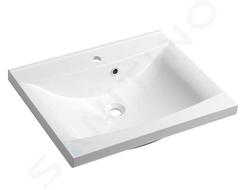 Sapho Lucia - Lavabo 60x48 cm, marmoresina, bianco 50062