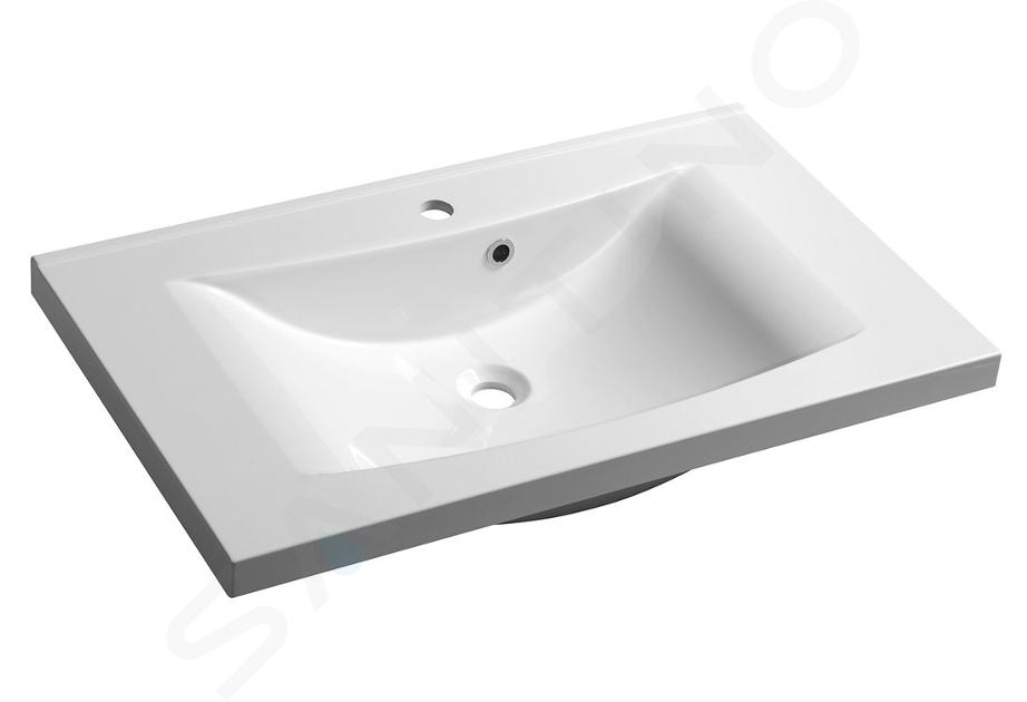 Sapho Lucia - Lavabo 80x48 cm, mármol fundido, blanco 50081