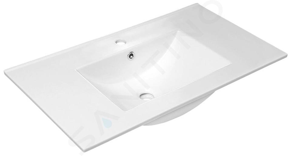 Sapho Slim - Umywalka 92x46 cm, z przelewem, otworem na baterię, biała 1601-90