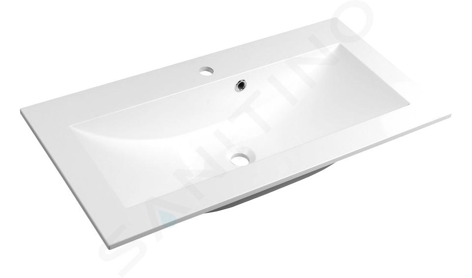 Sapho Yukon - Lavabo 800x450 mm, marmoresina, bianco YU080