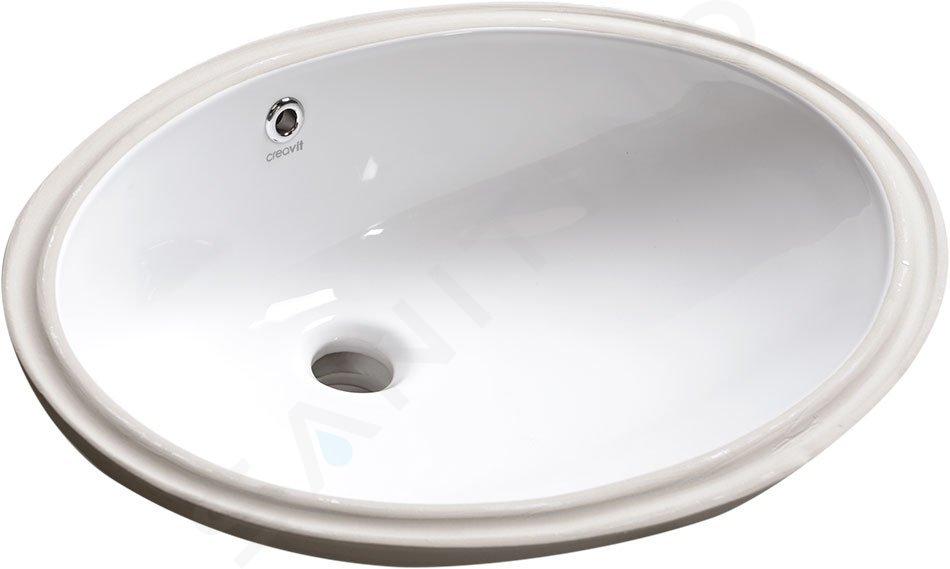 Sapho Lavabos - Lavabo 57x43 cm, con rebosadero, sin orificio para grifo, blanco TP216