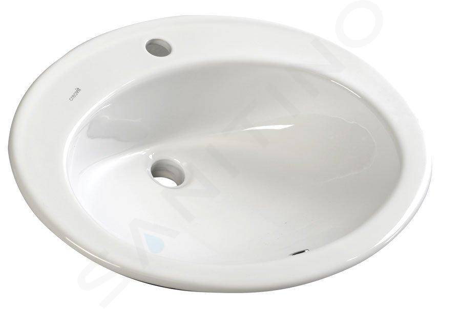 Sapho Tropico - Lavabo encastrado, 58x46 cm, con rebosadero, orificio para grifo, blanco TP230