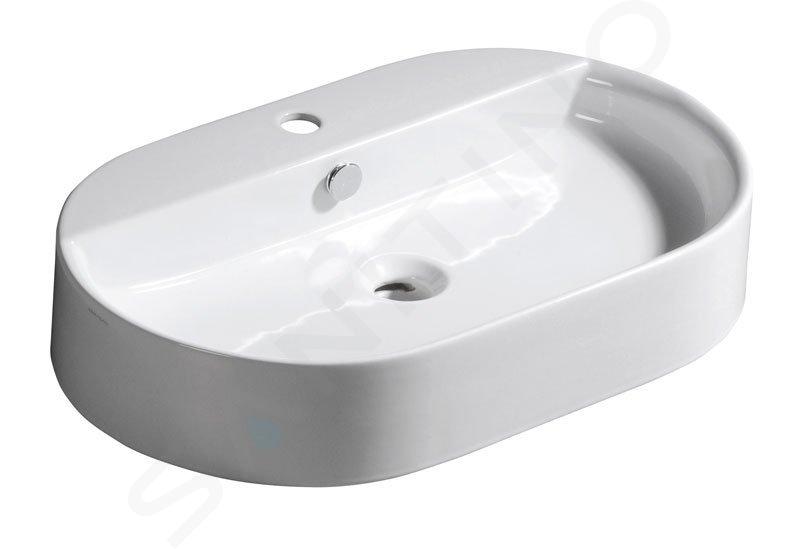 Sapho Kerasan Ring - Lavabo da appoggio, 650x120x400 mm, bianco 028501