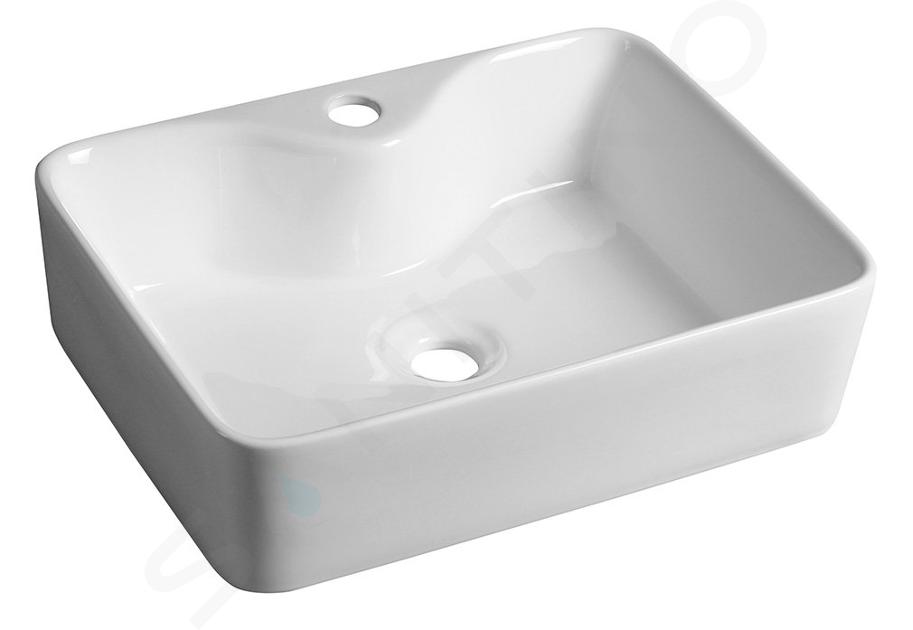 Sapho Balena - Lavabo da appoggio 480x135x370 mm, bianco BH7013