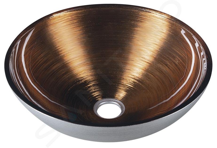 Sapho Murano - Wenge waskom, diameter 400 mm, zonder overloop, koper/zilver AL5318-66